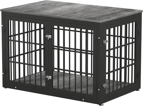 Miniatura 15 de rehomerance Mueble de jaula de perro resistente de 26 pulgadas para perros pequeños, mesa auxiliar decorativa para casa de mascotas, muebles
