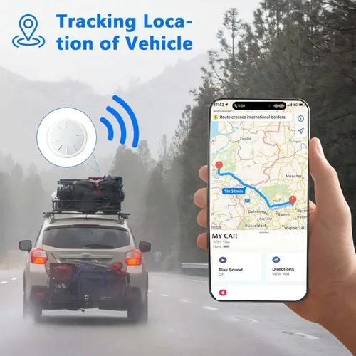 Miniatura 3 de Rastreador GPS para vehículos, 1 dispositivo de seguimiento en tiempo real para vehículos, funciona con Find My (solo iOS), mini dispositivo