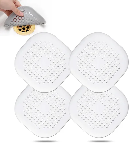 Miniatura 16 de Recolector de cabello cuadrado con ventosas para desagüe, tapón de silicona para ducha, fácil de instalar para baño, tina y cocina, 2