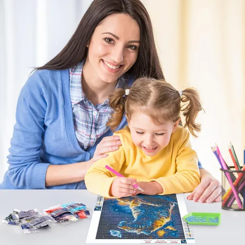Miniatura 6 de RICUVED Kits de arte de diamantes para adultos, kits de arte de diamantes de tigre, arte de diamantes de fantasía 5D, cielo estrellado, gemas