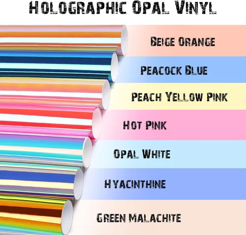 Miniatura 3 de TECKWRAP - Vinilo adhesivo holográfico opalescente para manualidades, 12 x 12 pulgadas, paquete de 7 hojas para cortadores de manualidades