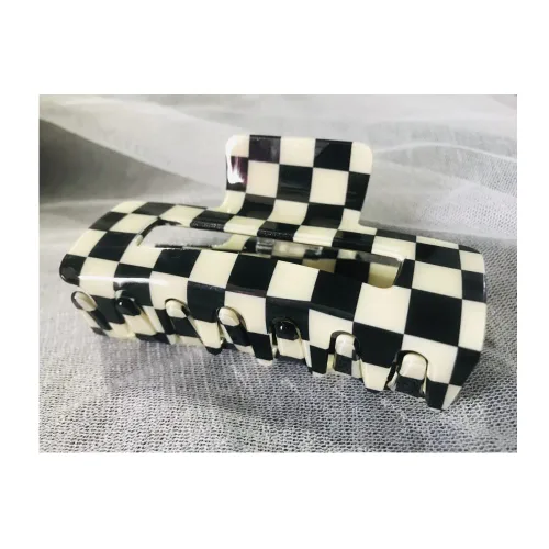 Miniatura 3 de Pinzas para el cabello a cuadros para mujeres y niñas, pinzas de pelo de moda para peinar con pinzas de garra, cabello grueso, forma rectangular