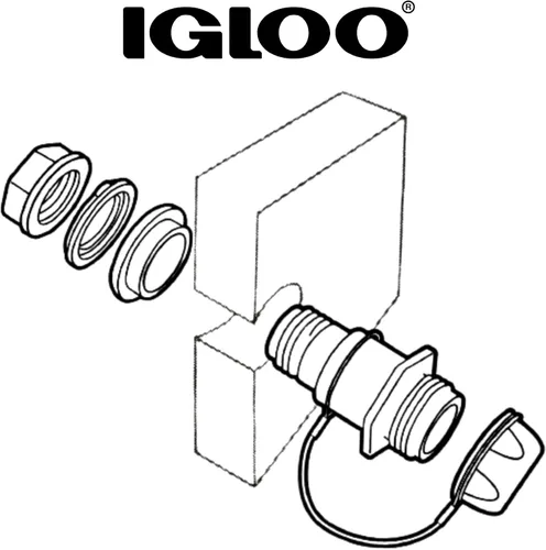 Miniatura 4 de Igloo Tapón de drenaje con correa de acero inoxidable para enfriadores BMX, Overland e IMX de 25-72 cuartos de galón