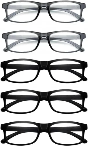Miniatura 12 de Paquete de 5 lentes de lectura con bloqueo de luz azul, lentes de lectura para mujeres y hombres, filtro antirayos ultravioleta/reflejo, anteojos