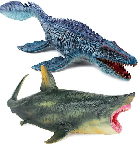 Miniatura 10 de Juguetes de dinosaurio Mosasaurus y Pterosaurio realistas de Gemini & Genius para niños, regalos para jugar y exhibir o suministros de fiesta