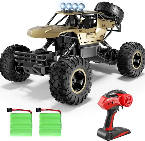 Miniatura 11 de Jiakora Coche de Control Remoto 1:12 Camión Todo Terreno, Carcasa de Metal Faros LED Camión Monster RC Todo Terreno, Coches RC Juguetes para Niños