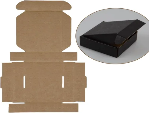 Miniatura 4 de SUNLPH - Paquete de 50 cajas de envío pequeñas de 4x4x1 pulgadas, cajas de cartón corrugado negras, caja de embalaje para mudanza y envío Negro