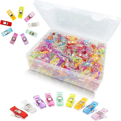 500 Piezas Clips Multiusos para Acolchado Clips de Costura Premium para Tela y Acolchado, Clips de Plástico para Manualidades, Clips de Edredón 500