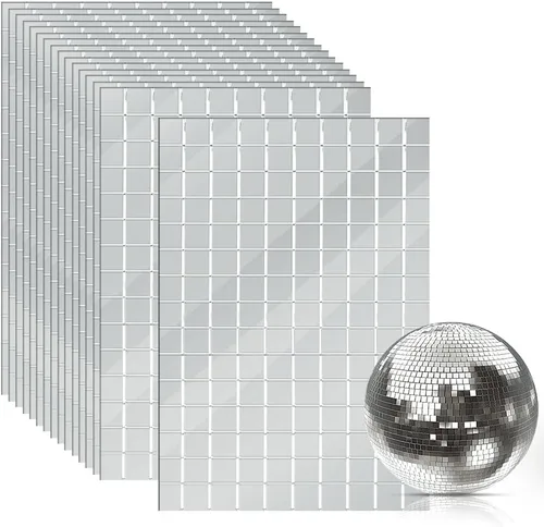 OTYMIOW 2250 azulejos de bola de discoteca, 0.394 x 0.394 in, autoadhesivas, azulejos de espejo de mosaico