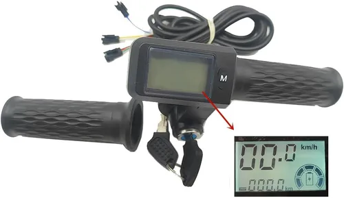 Acelerador eléctrico Scooter E-Bike Control de velocidad Acelerador de acelerador puede acelerar kilometraje Display 36V 48V 60V 72V Universal