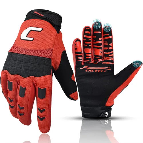 Miniatura 6 de Guantes para bicicleta de montaña, motocross y ATV para hombres - Guantes de pantalla táctil de dedo completo para ciclismo, BMX, MTB y MX
