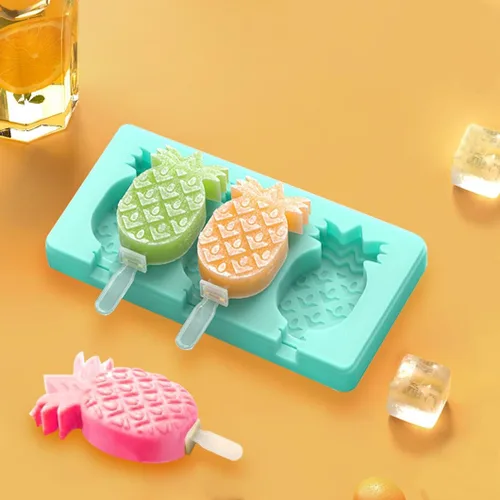 Miniatura 4 de Rolin Roly 2 moldes de silicona para paletas de hielo, piña, con 6 varillas, para hacer helados, tapas, reutilizables, para dulces, Navidad, Navidad