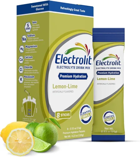 Miniatura 11 de Electrolit Paquetes de polvo de electrolitos, 8 paquetes de sabor a ponche de frutas, paquetes de hidratación en polvo para deshidratación