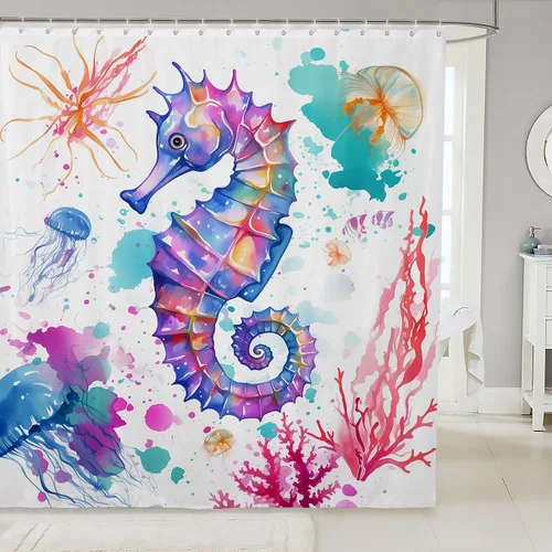 Miniatura 16 de Erosebridal Cortina de Ducha de Dinosaurio de Dibujos Animados 3D para Niños Varones Adultos Baño Selva Dino Tela Cortina de Baño 72" An x 72 L
