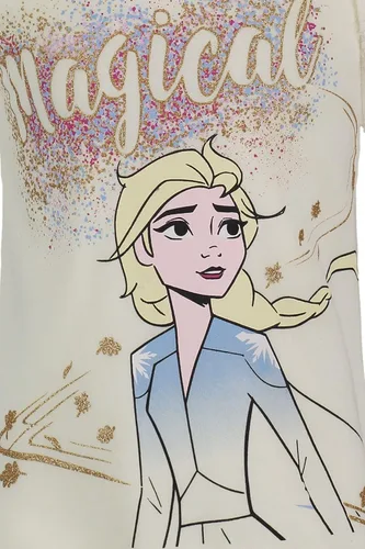 Miniatura 7 de Disney Frozen Elsa - Conjunto de camiseta y leggings de forro polar de piel para niñas y niños grandes
