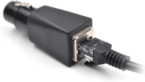 Miniatura 8 de (4 unidades) macho adaptador XLR de 3 pines Conector DMX a RJ45 a Ethernet, negro