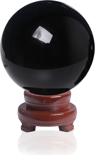 Miniatura 8 de LONGWIN Bola de adivinación de cristal grande de 4.724 in (4.7 pulgadas), bolas de vidrio decorativas, accesorios de fotografía, soporte de madera