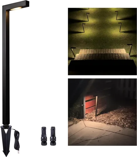 Miniatura 28 de Gardenreet Luces de camino de paisaje de latón, luces de camino de bajo voltaje de 12 V con cable, luces de jardín al aire libre LED impermeables