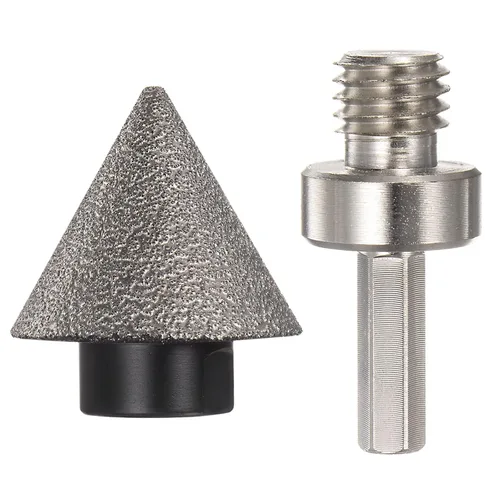 Miniatura 8 de HARFINGTON Brocas biseladoras de diamante de 1.38 pulgadas de diámetro, 5/8-11 roscas con adaptador, broca avellanadora para ampliar agujeros