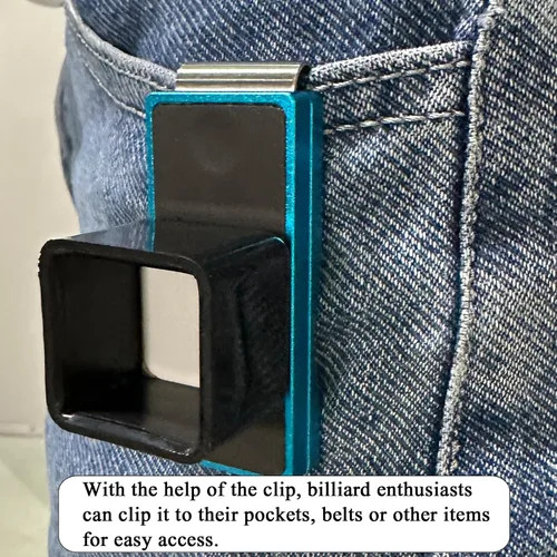 Miniatura 6 de LAKE OF FIRE Soporte para Tiza de Billar, Soporte para Tiza de Taco de Billar con Clip Magnético para Cinturón, Accesorios para Billar y Snooker Azul