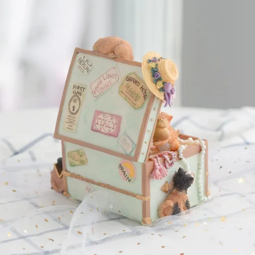 Miniatura 7 de LOVE FOR YOU Caja de música envuelta para regalo para amantes de los gatos, cofre del tesoro, decoración musical para niñas y mujeres, niños