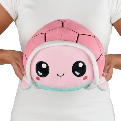 Miniatura 8 de TeeTurtle - Peluche de gran pulpo reversible, original, diseño patentado, negro y con rayas del color del arcoíris, feliz y enojado, muestra tu