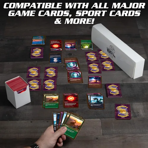 Miniatura 5 de Monster Protectors Caja magnética Hydra de 5 barajas, color blanco, con capacidad para 375 tarjetas TCG, cierre de autobloqueo, compatible