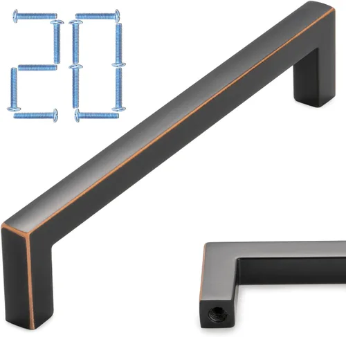 Miniatura 69 de KOOFIZO Paquete de 10 pomos negros para gabinete, pomos negros mate para cajones, K08, tiradores cuadrados de un solo agujero para gabinetes