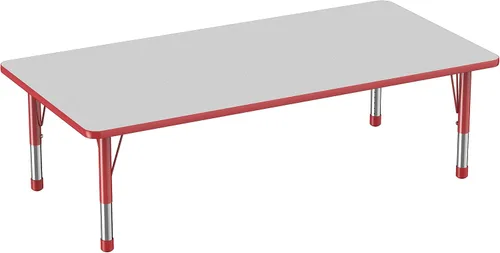 Miniatura 64 de FDP - Mesa rectangular para actividades escolares y aulas (24 x 36 pulgadas), patas gruesas para niños pequeños, altura ajustable de 15 a 24