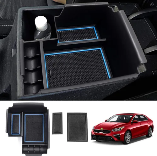 Miniatura 3 de Autorder Organizador de consola central para accesorios Kia Forte 2019-2024, caja de almacenamiento para reposabrazos, bandeja de inserción