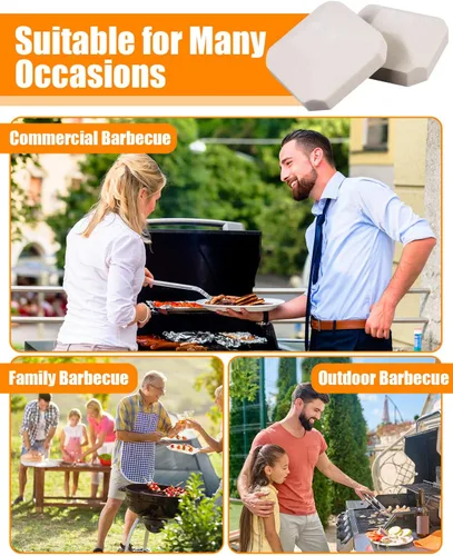 Miniatura 7 de GasSaf Briquetas de cerámica de repuesto para parrilla de gas Lynx L27, L30, CS30, juego de 50 briquetas