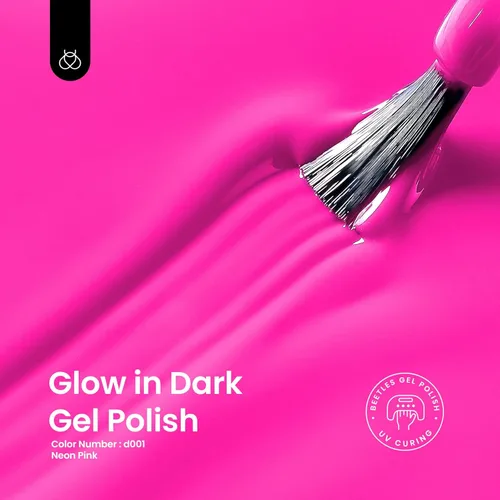 Miniatura 3 de Beetles - Esmalte de uñas de gel rosa intenso, esmalte de gel rosa luminoso de 0.5 onzas líquidas que brilla en la oscuridad rosa para verano, B