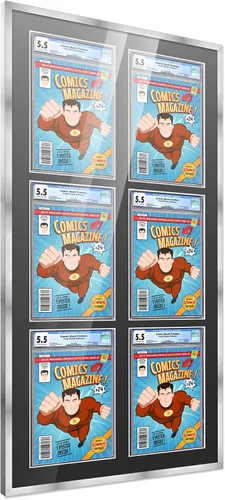 Miniatura 127 de Marco de cómic con paspartú para 8 CGC, CBCS o PGX Graded Comics - Marco de cómic blanco para cómics de 8.125 x 13 pulgadas Marco blanco