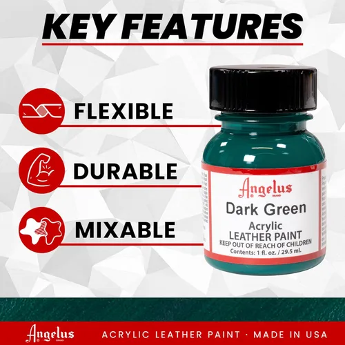 Miniatura 2 de Angelus Pintura acrílica para cuero, 1 onza líquida (paquete de 1), verde oscuro
