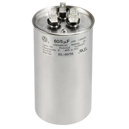 Miniatura 14 de Condensador de CA 45+5 uF 45/5 MFD ±6% 370V/440VAC CBB65 Condensador de arranque circular de doble funcionamiento para bomba de calor, aire