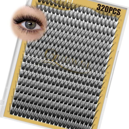 Miniatura 32 de QUEWEL 580 racimos de pestañas 30D+40D+50D+60D+80D+100D racimos de pestañas wispy de 10-18mm, pestañas individuales en racimo reutilizables