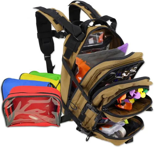 Miniatura 8 de Lightning X Stocked EMS/EMT - Mochila médica de primeros auxilios para trauma y sangrado + kit + bolsas (camuflaje)