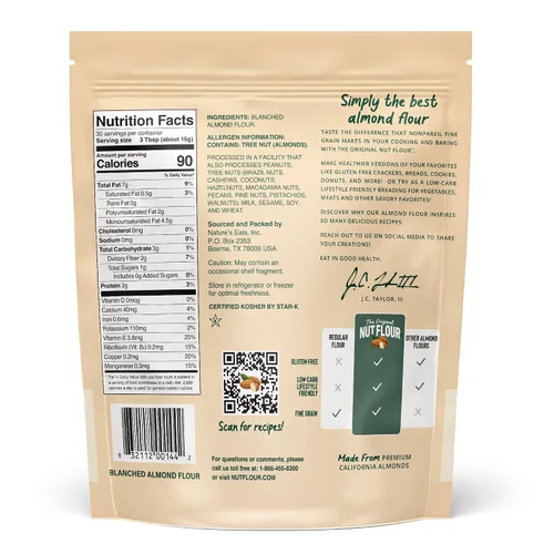 Miniatura 2 de Nature's Eats Harina de Almendras Superfina - Finamente Tamizada, Blanqueada, Harina de Nueces Sin Gluten para Pan, Mezcla para Panqueques