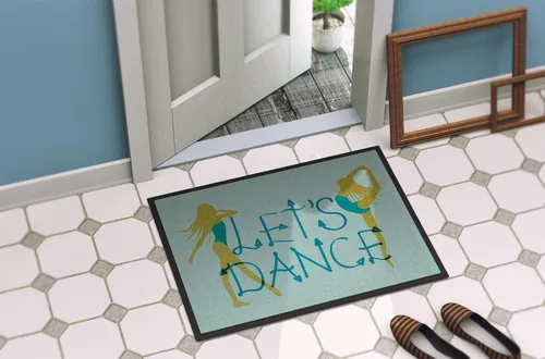 Miniatura 4 de Caroline's Treasures BB5374MAT Let's Dance Linen - Felpudo de lino verde azulado de 18 x 27 pulgadas, tapete para puerta delantera, para interiores