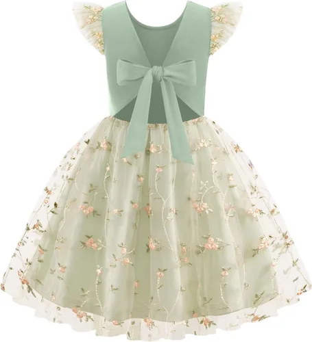 Miniatura 12 de Arshiner Vestido tutú de verano para niñas pequeñas, de tul sin espalda, para fiesta, cumpleaños, vestidos de algodón, 2-6 años