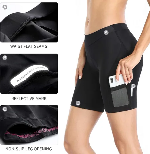 Miniatura 5 de Santic Women's Bike Shorts with Padded Cycling Quick Dry Breathable Side Pockets