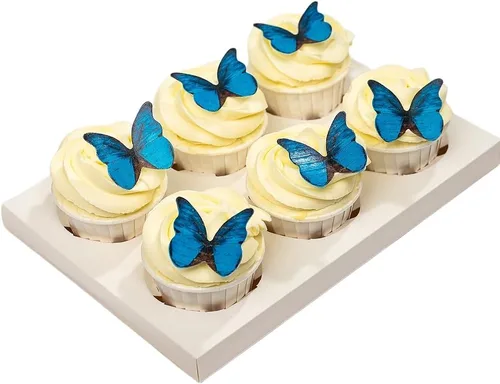 Miniatura 10 de Mariposas comestibles para decoración de pasteles, decoración comestible de arco iris para pasteles y cupcakes, mariposas de papel de oblea