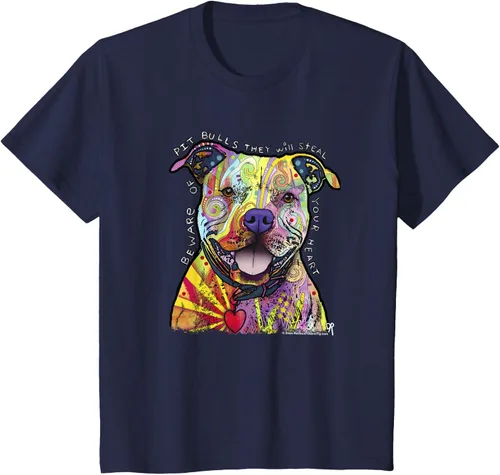 Miniatura 69 de Beware Of Pit Bulls, Dean Russo Pitbull Original - Camiseta para amantes de los perros, Negro