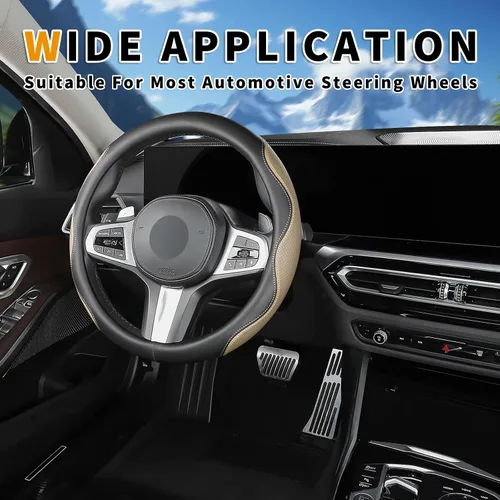 Miniatura 3 de Funda a medida para volante de Acura, transpirable antideslizante, fundas de cuero de doble cara para volante de automóvil, para accesorios de Acura