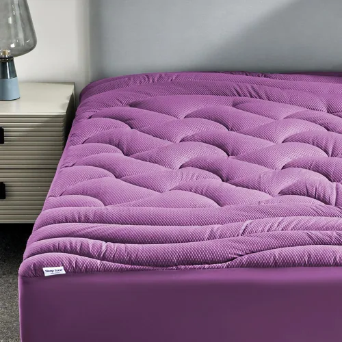Miniatura 17 de SLEEP ZONE Cubrecolchón refrescante tamaño individual para cama individual, protector de colchón acolchado zonificado de primera calidad, funda Gris
