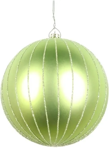 Miniatura 28 de Vickerman Adorno navideño de bola de avena mate con purpurina de 5 pulgadas. Incluye 4 piezas por bolsa.