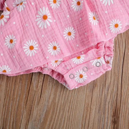 Miniatura 6 de Mameluco para bebé recién nacido, con margaritas, ropa ajustable con volantes de una pieza, overol de verano para bebé