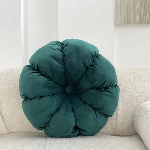 Miniatura 9 de MOJUN Almohada de terciopelo redonda, plisada, rellena, almohada decorativa para el hogar para sofá, silla, cama, automóvil, suelo