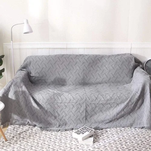 Miniatura 5 de SVIO-SOFACOVER - Manta con flecos para sofá, cama, silla, funda de sofá, tejido reversible, para casa de campo, sofá, toalla rústica, funda de sofá