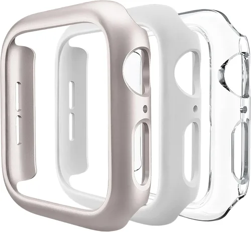 Miniatura 10 de Paquete de 3 fundas compatibles con Apple Watch de 1.732 pulgadas Series 6/5/4/SE, carcasa rígida de PC parachoques marco